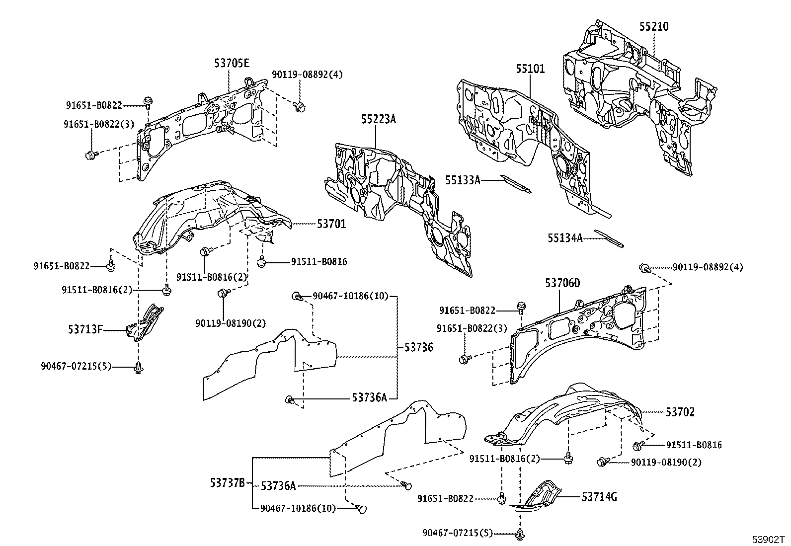 53702-60A60 APRON SUB-ASSY, FRONT FENDER, LH product image