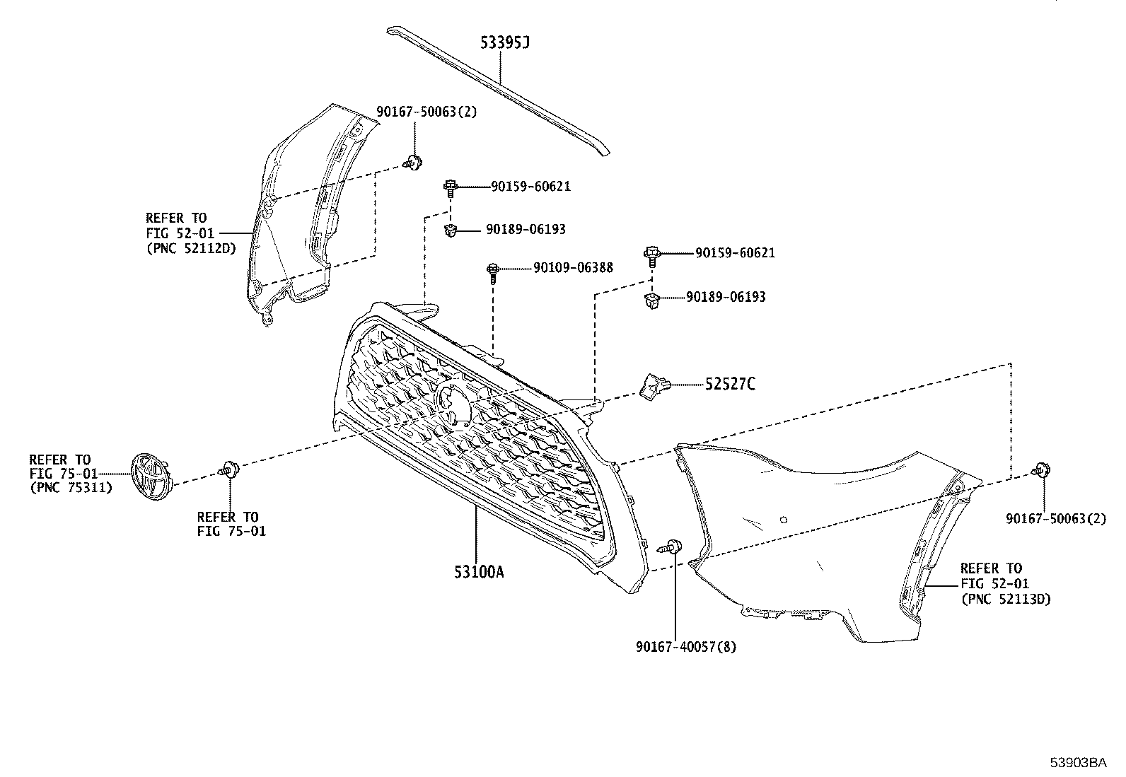53100-0A200 GRILLE ASSY, RADIATOR product image
