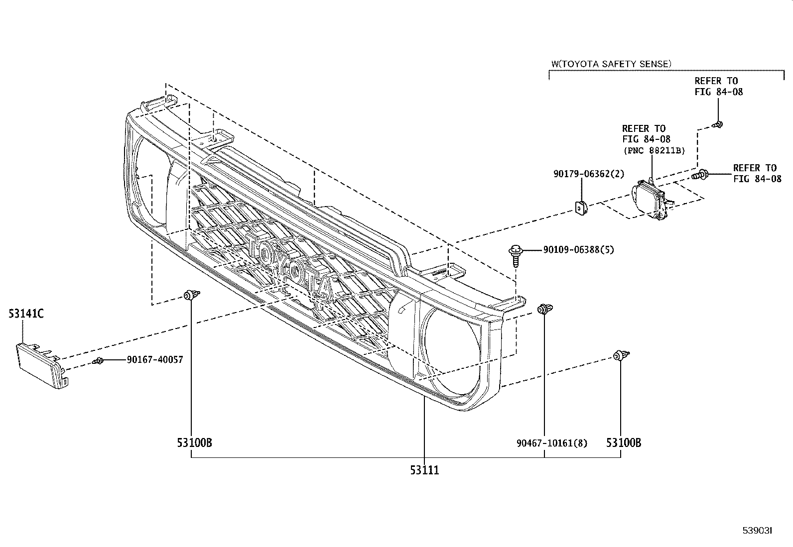 53101-60460 GRILLE, RADIATOR product image