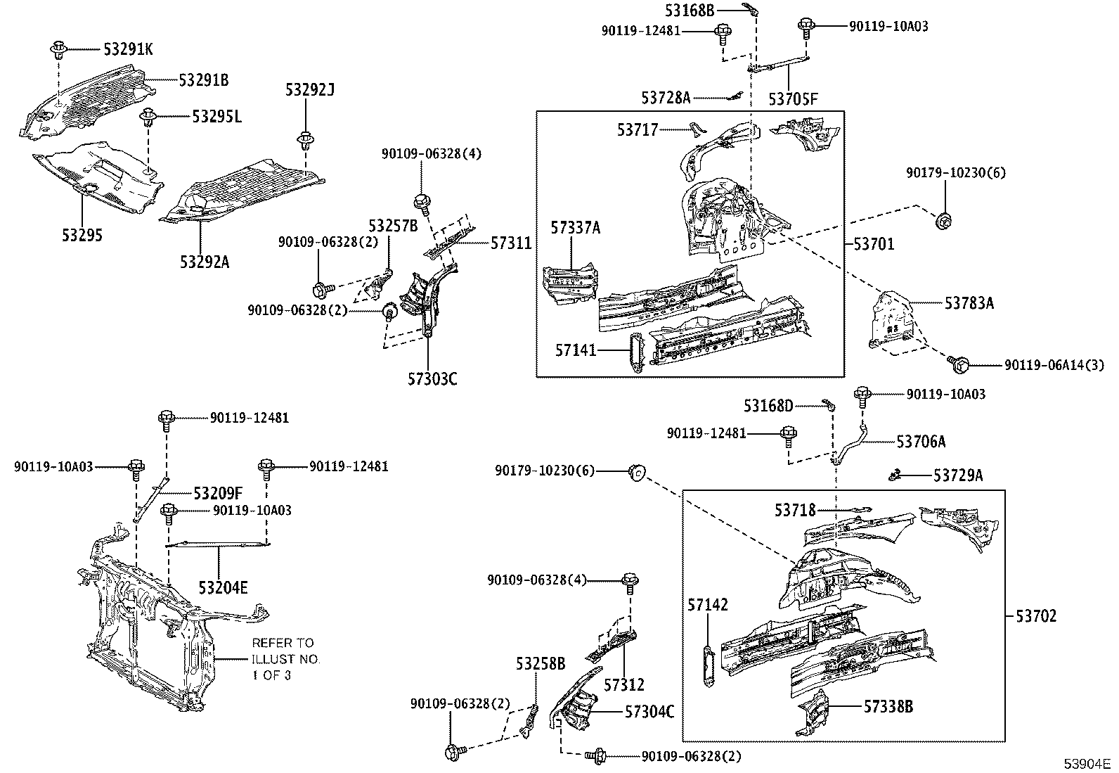 53706-30110 BRACE SUB-ASSY, FENDER APRON, LH product image