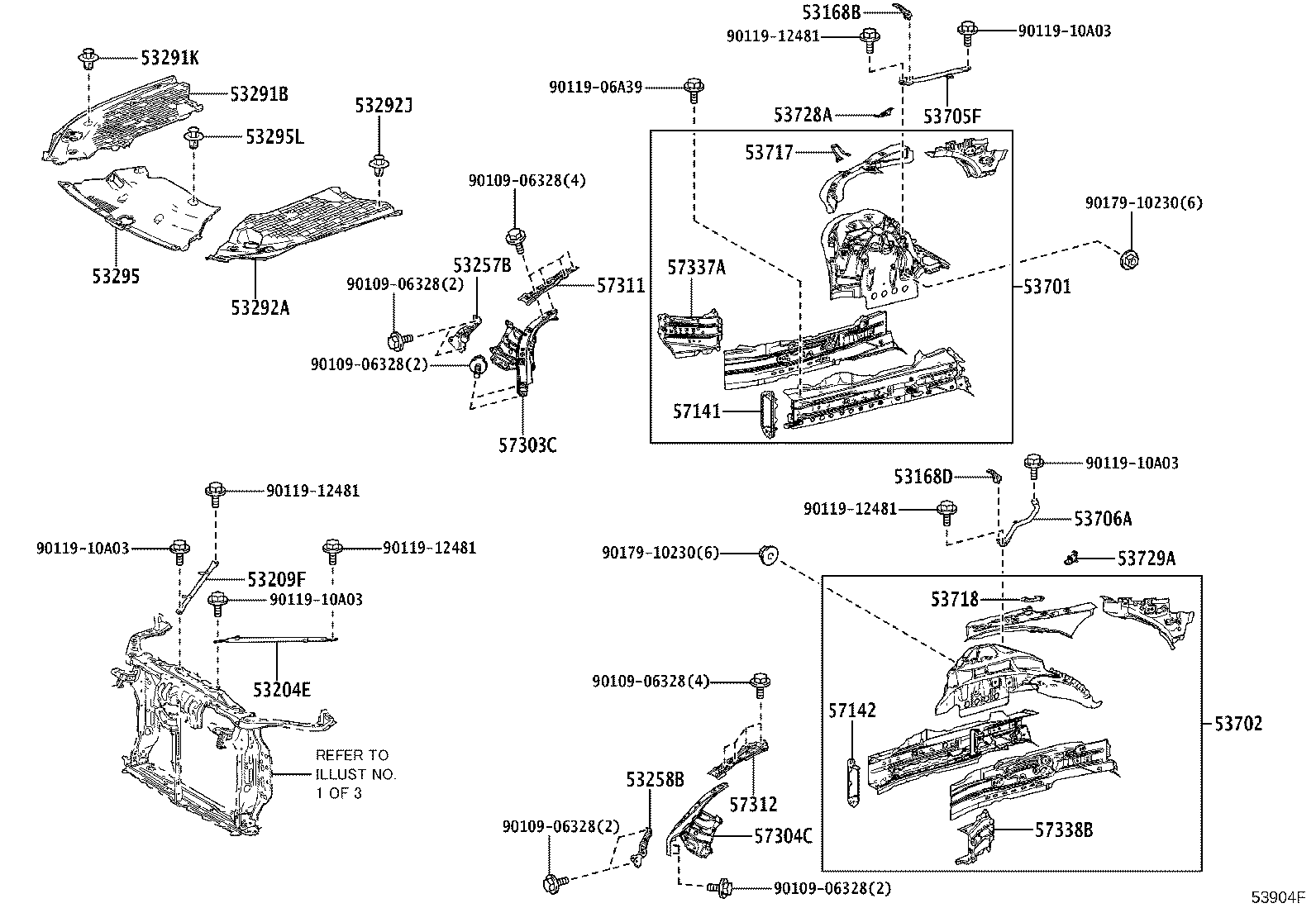 53706-30110 BRACE SUB-ASSY, FENDER APRON, LH product image