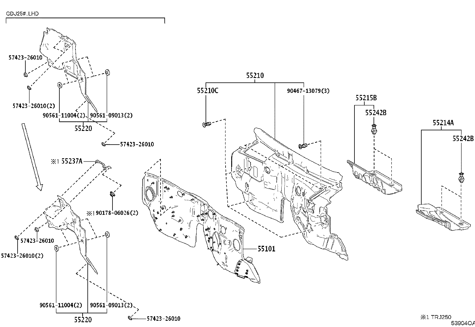 53710-60660 APRON SUB-ASSY, FRONT FENDER, RH product image