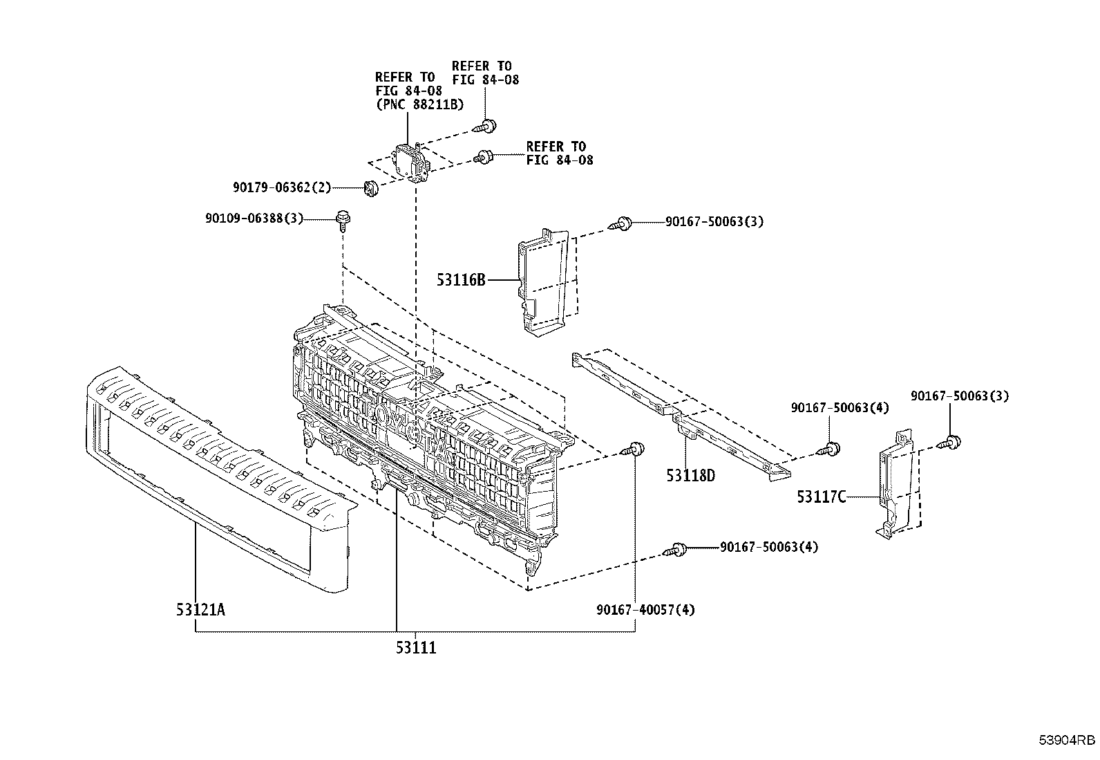 53101-60P50 GRILLE, RADIATOR product image
