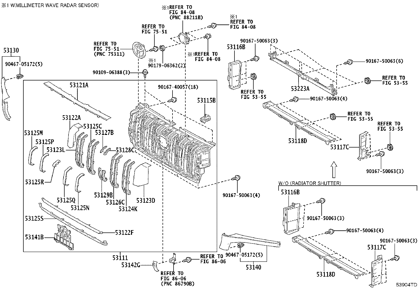 53101-60N90 GRILLE, RADIATOR product image