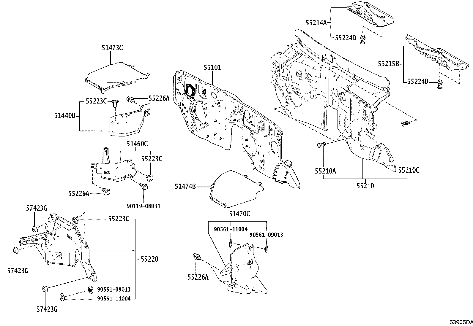 53701-60G90 APRON SUB-ASSY, FRONT FENDER, RH product image
