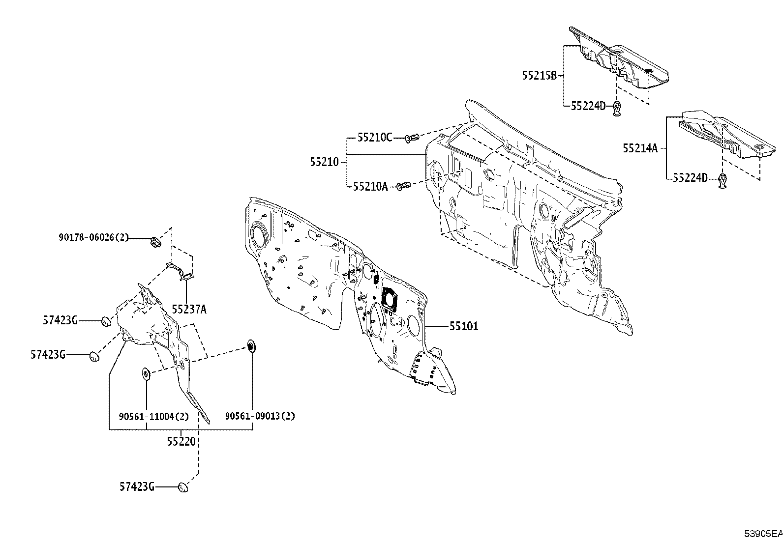 53701-60G90 APRON SUB-ASSY, FRONT FENDER, RH product image
