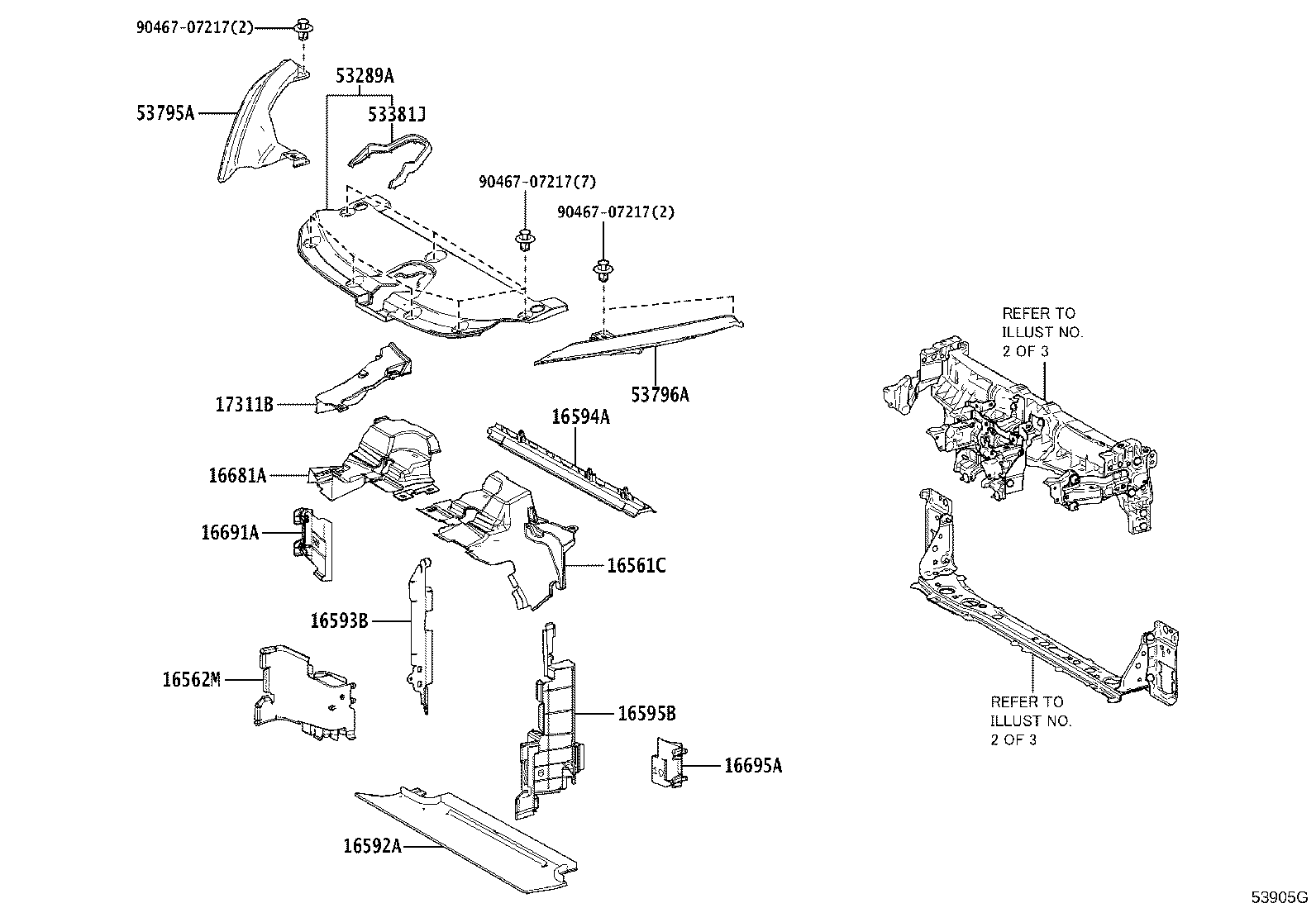 16593-15010 GUIDE, RADIATOR AIR, NO.1 RH product image