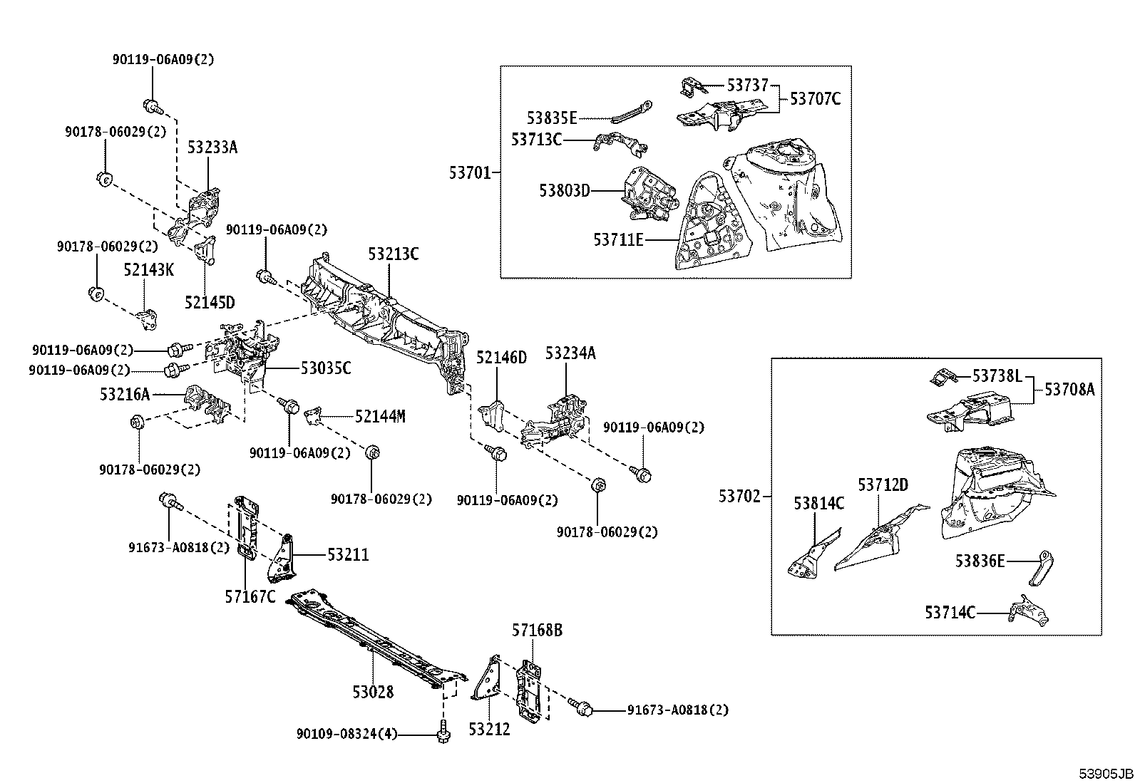 16593-15010 GUIDE, RADIATOR AIR, NO.1 RH product image