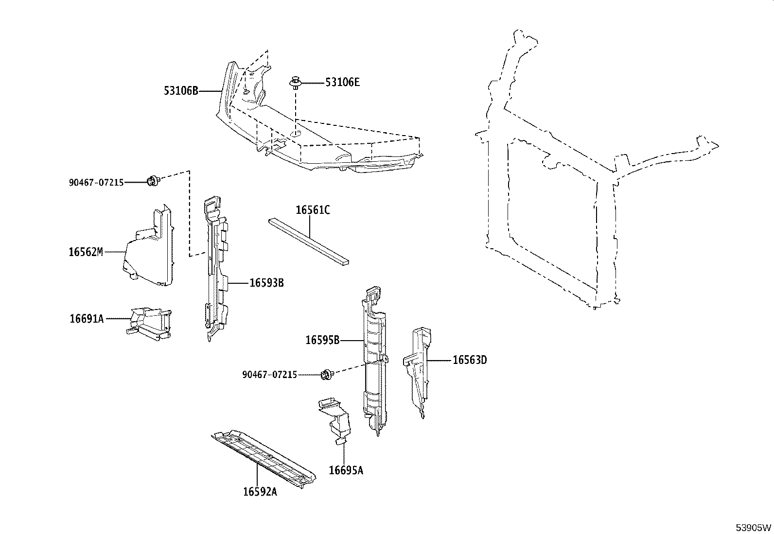 16561-V2010 SEAL, RADIATOR TO SUPPORT, NO.1 product image
