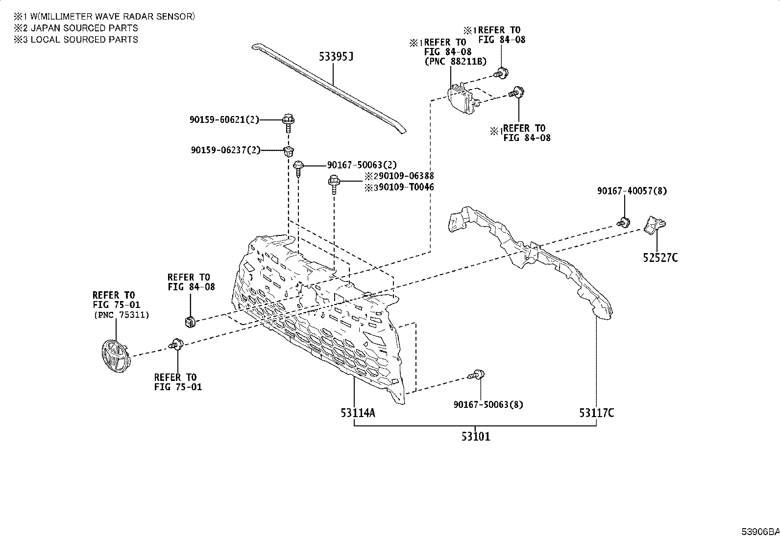53111-YY070 GRILLE, RADIATOR product image
