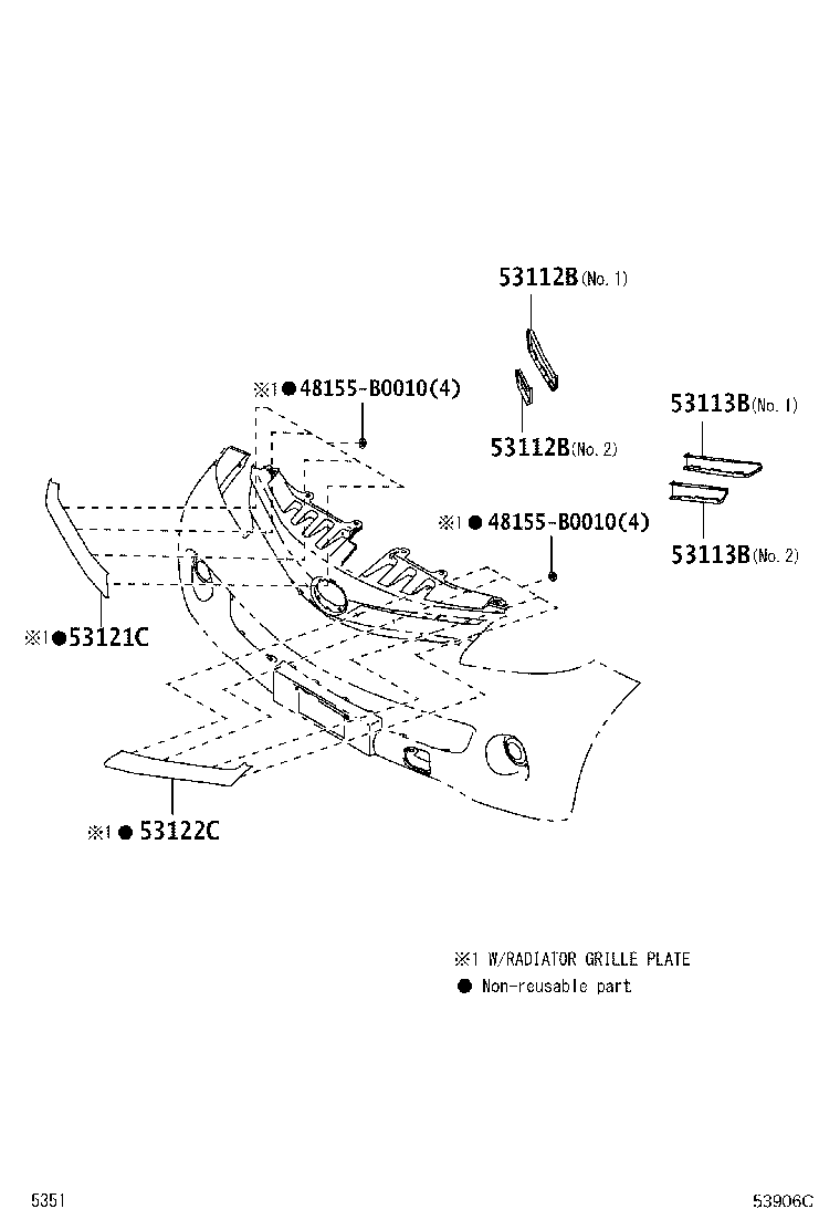 53112-BZ080 GRILLE, RADIATOR SIDE, RH product image