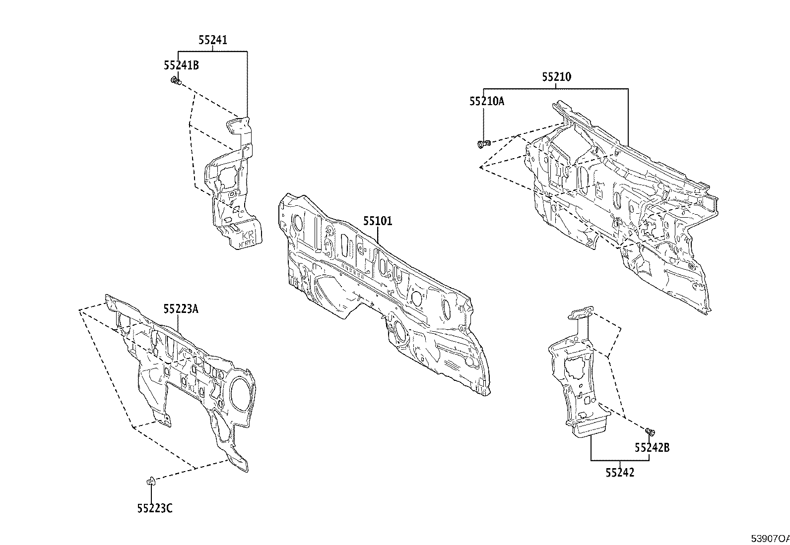 53701-06330 APRON SUB-ASSY, FRONT FENDER, RH product image