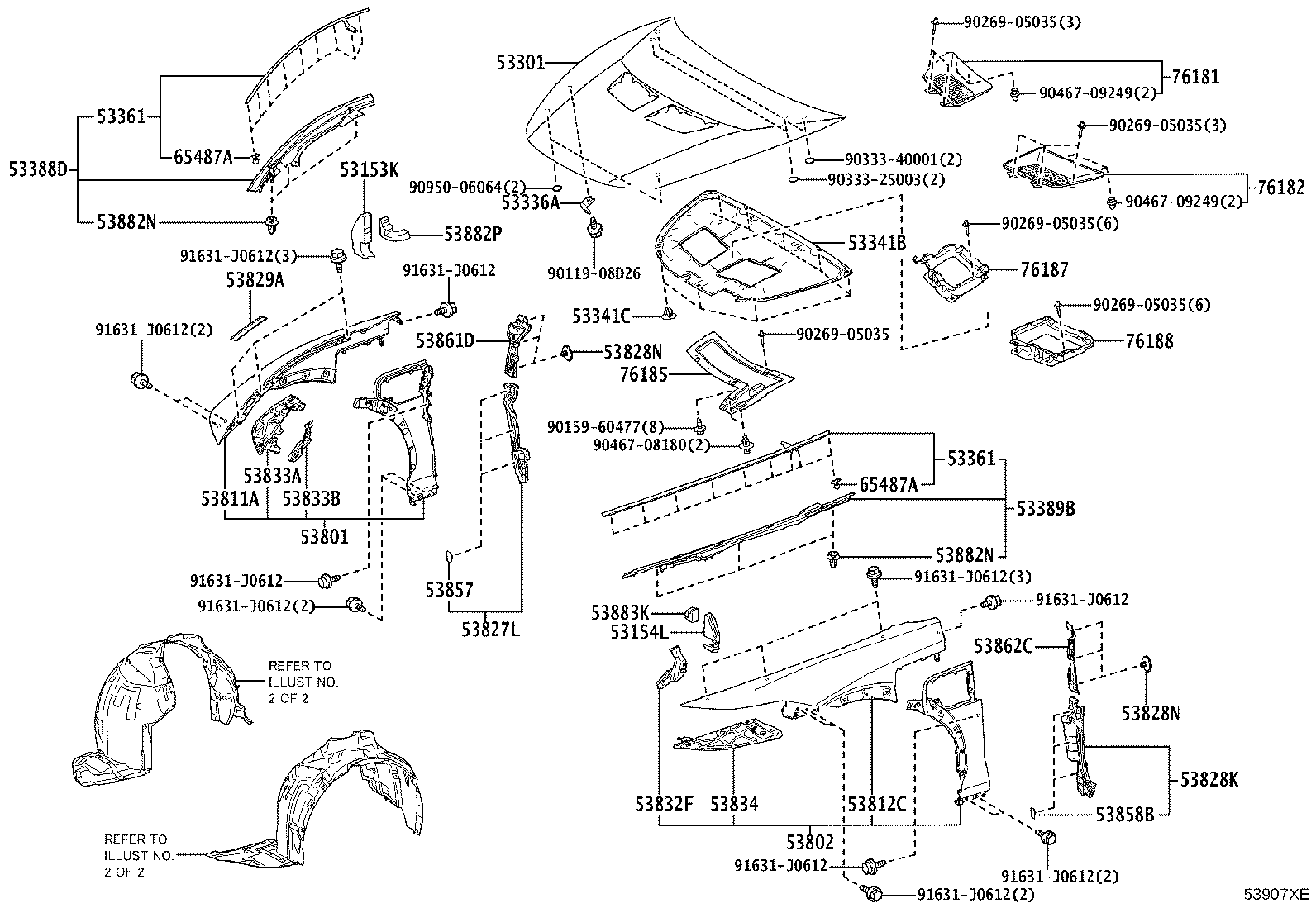 53801-46040 FENDER SUB-ASSY, FRONT RH product image