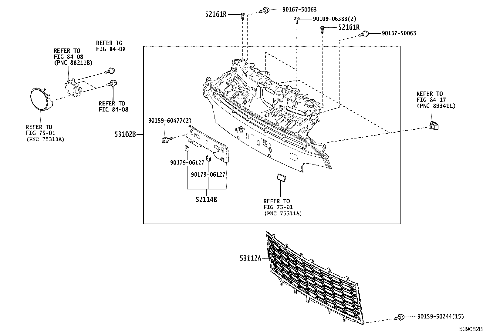53102-52270 GRILLE SUB-ASSY, RADIATOR, LOWER product image