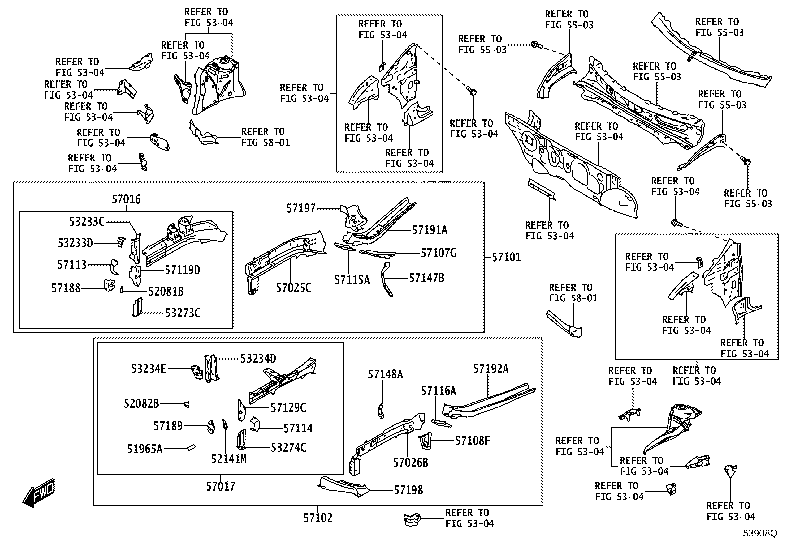 57102-WC014 MEMBER SUB-ASSY, FRONT SIDE, LH product image