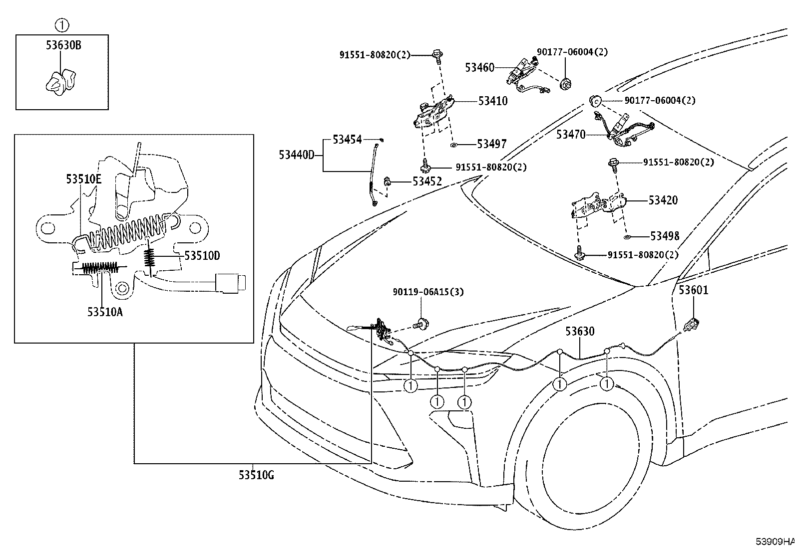 Toyota 53510-30490 Genuine Toyota Part