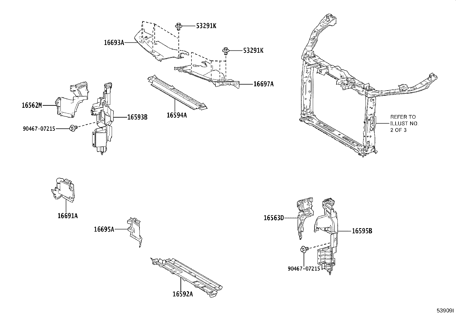 16593-25480 GUIDE, RADIATOR AIR, NO.1 RH product image