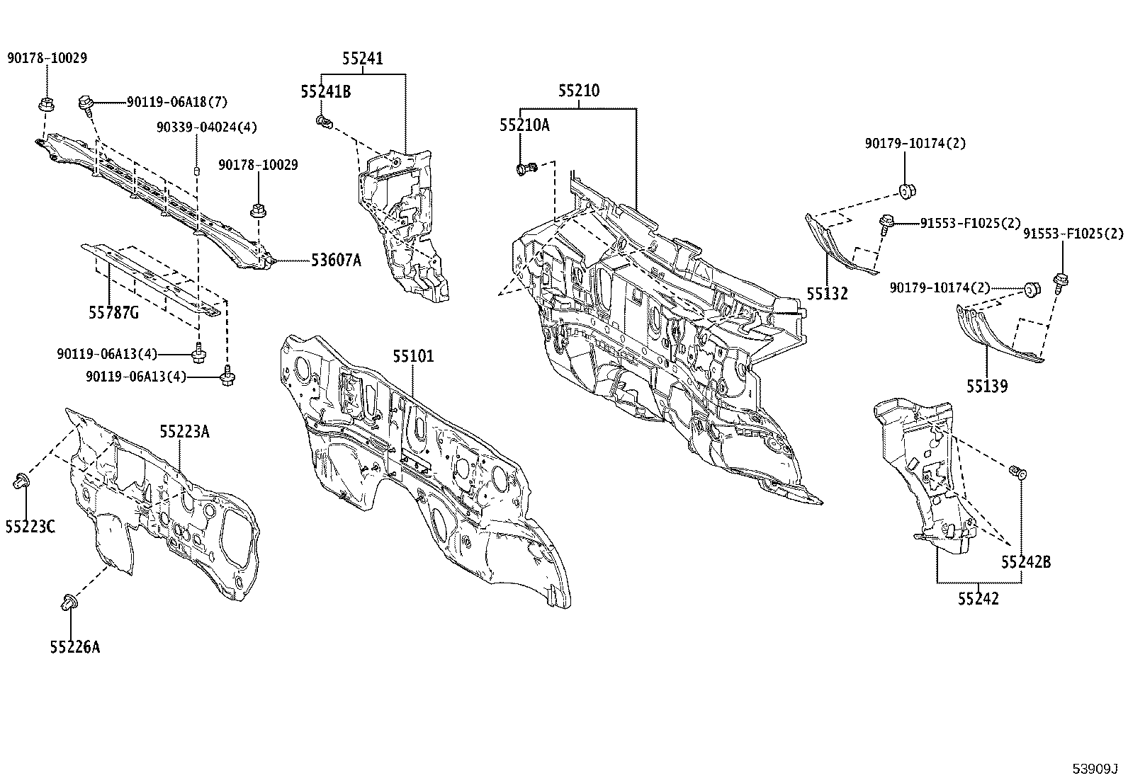 52138-48010 BRACKET, FRONT BUMPER ARM MOUNTING, NO.4 product image