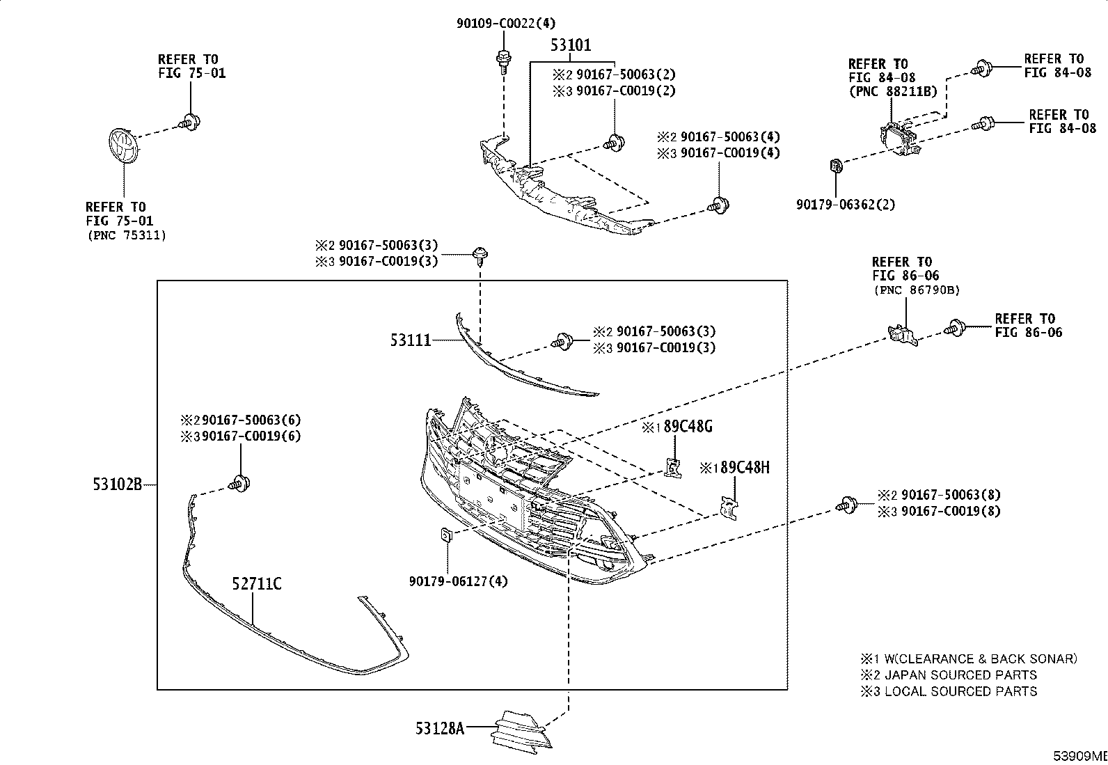 53111-07110 GRILLE, RADIATOR product image