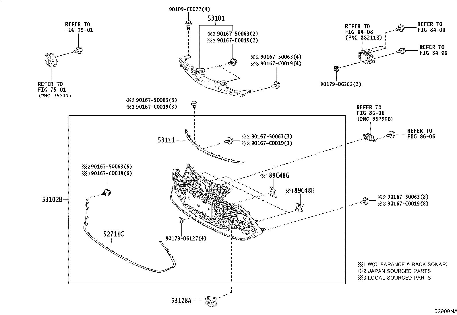53111-07110 GRILLE, RADIATOR product image