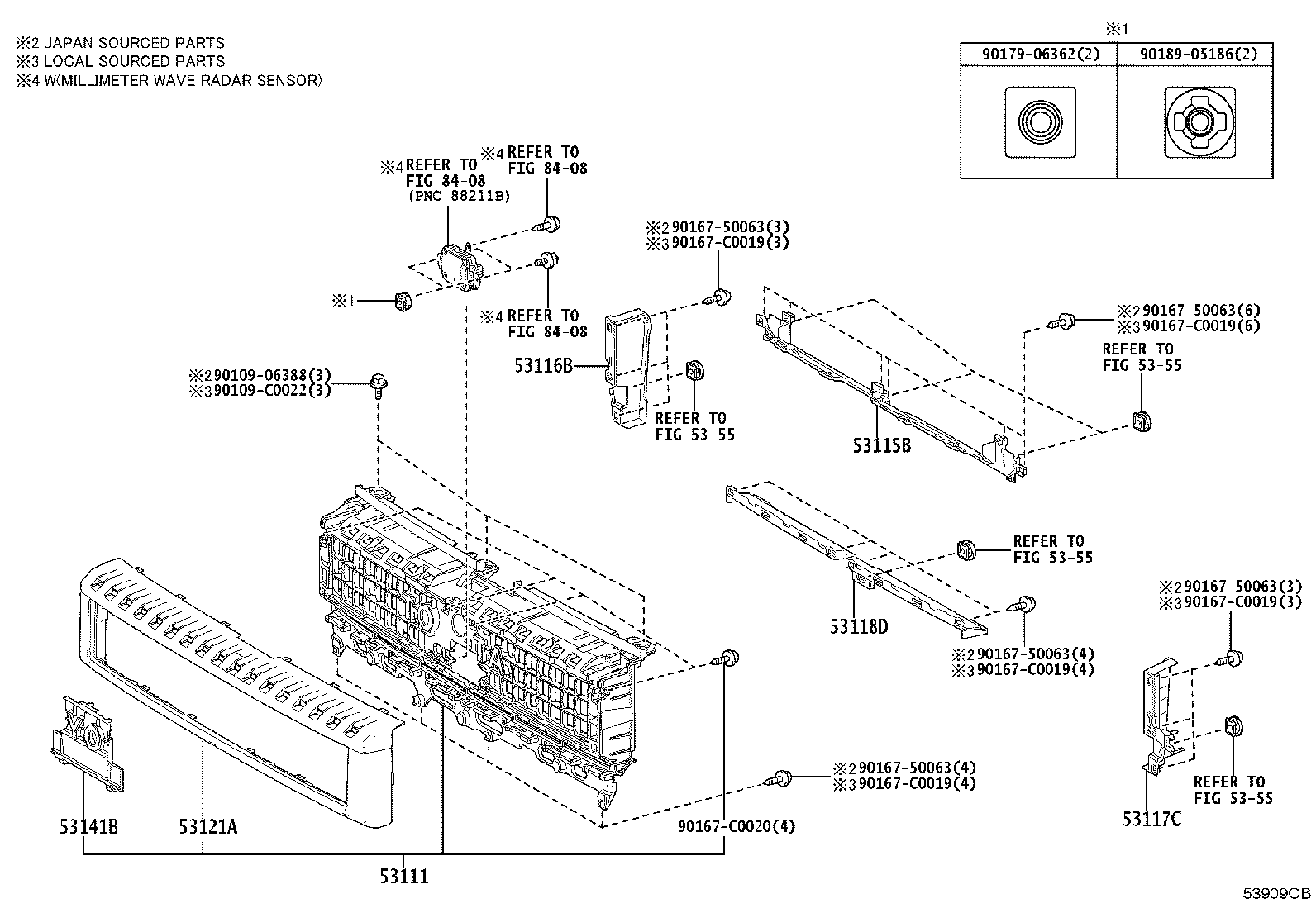 53101-0G130 GRILLE, RADIATOR product image
