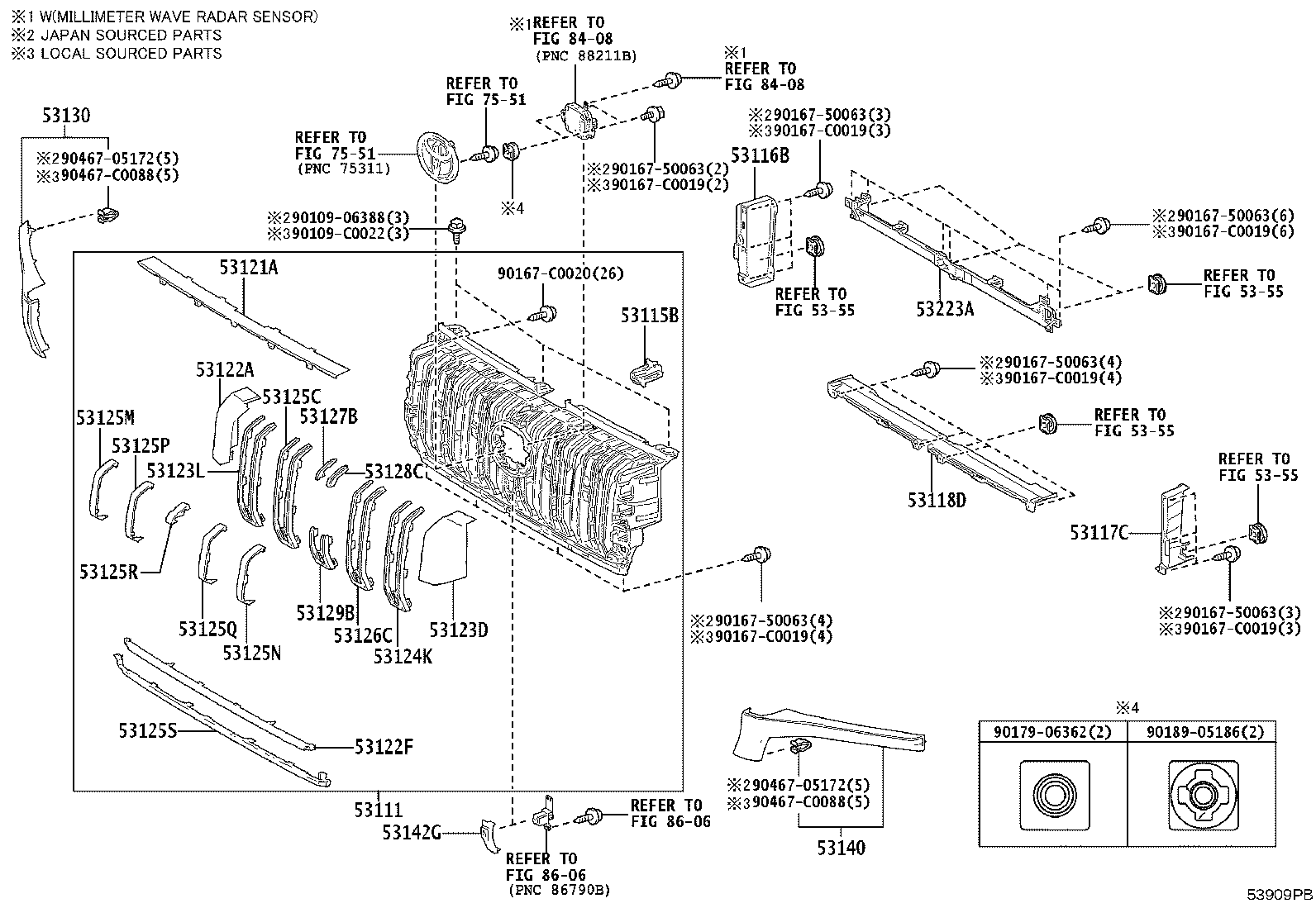 53101-0G130 GRILLE, RADIATOR product image