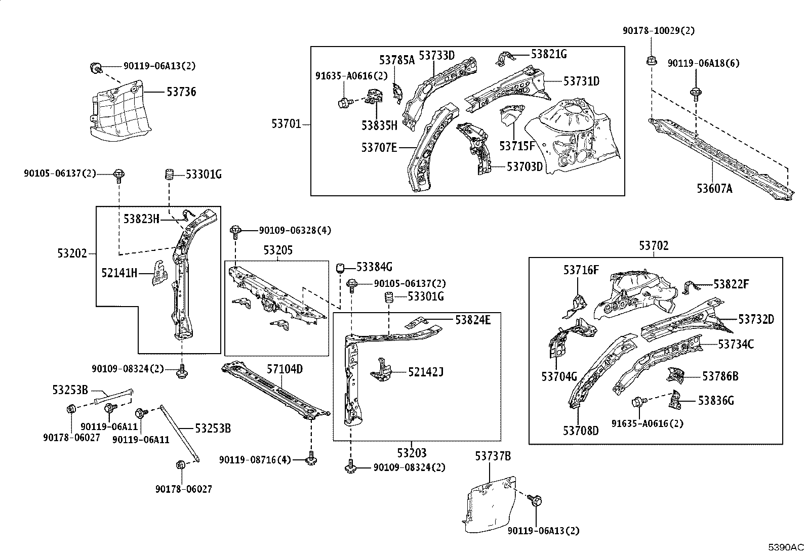 16593-25440 GUIDE, RADIATOR AIR, NO.1 RH product image