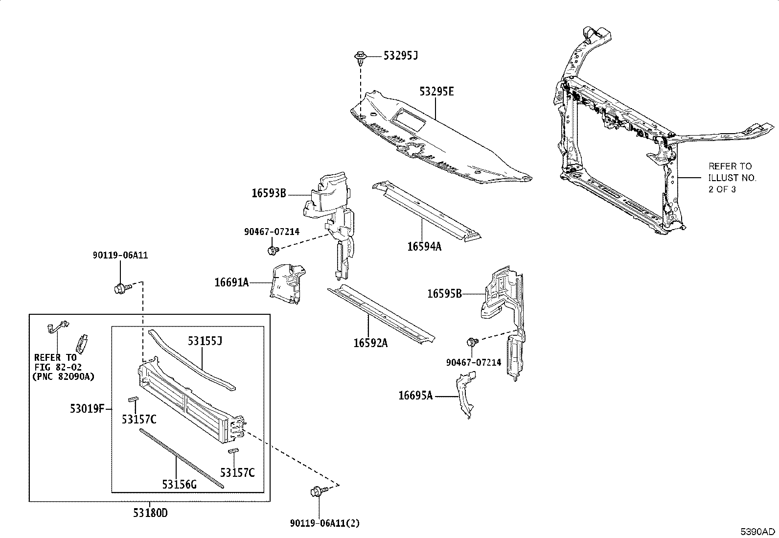 16593-25440 GUIDE, RADIATOR AIR, NO.1 RH product image