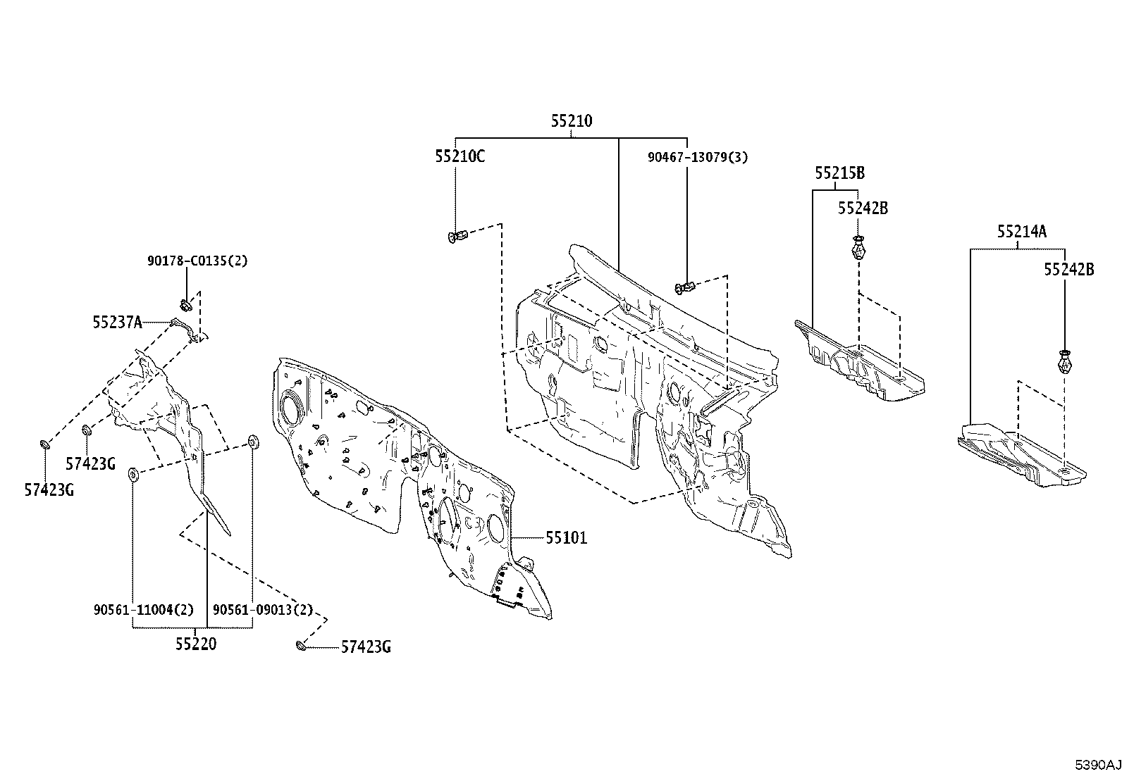 53155-0G030 SEAL, RADIATOR GRILLE, NO.1 product image