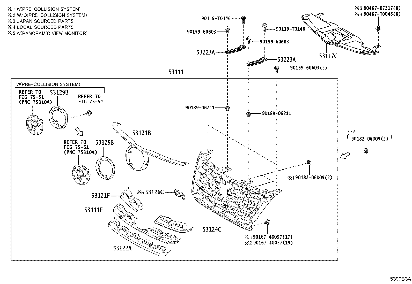 53100-0KG50 GRILLE, RADIATOR product image
