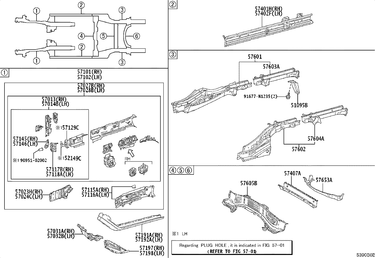 57027-33070 MEMBER SUB-ASSY, FRONT SIDE, INNER RH product image