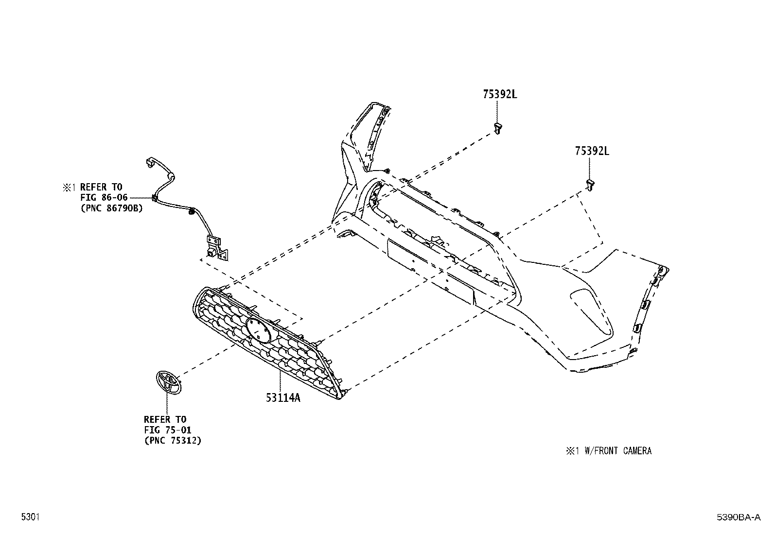 53114-BZ480-C0 GRILLE, RADIATOR, INNER product image