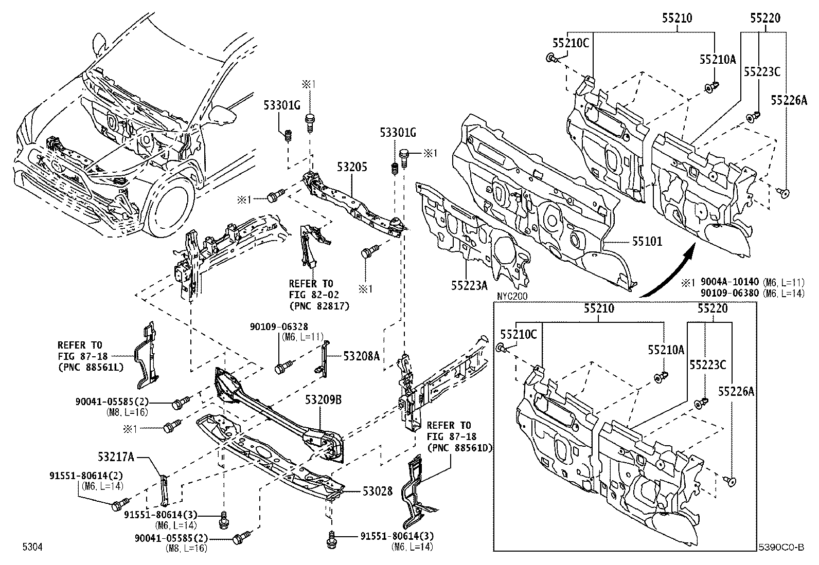 53209-BZ210 BRACE SUB-ASSY, HOOD LOCK SUPPORT product image
