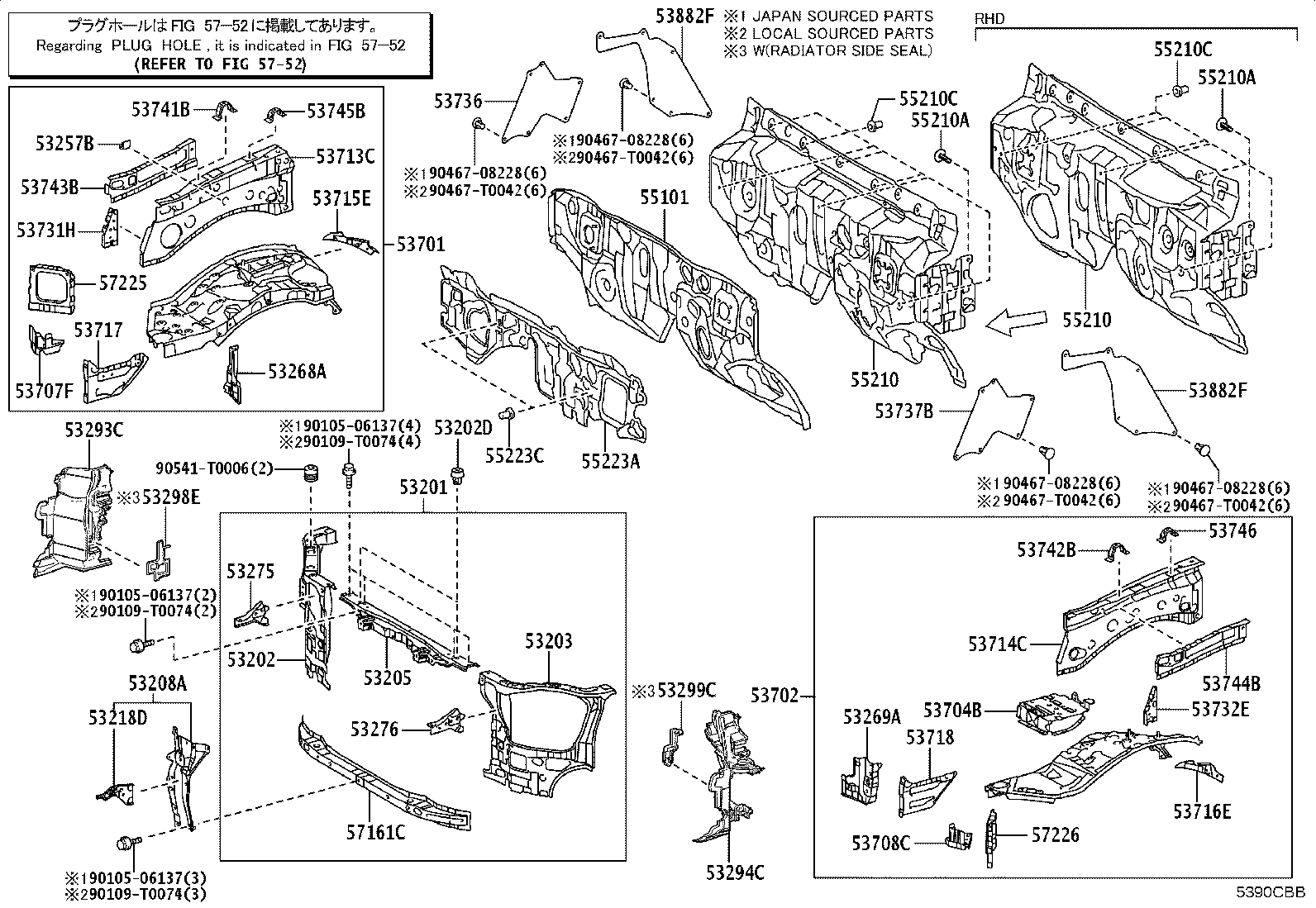 53203-KK041 SUPPORT SUB-ASSY, RADIATOR, LH product image