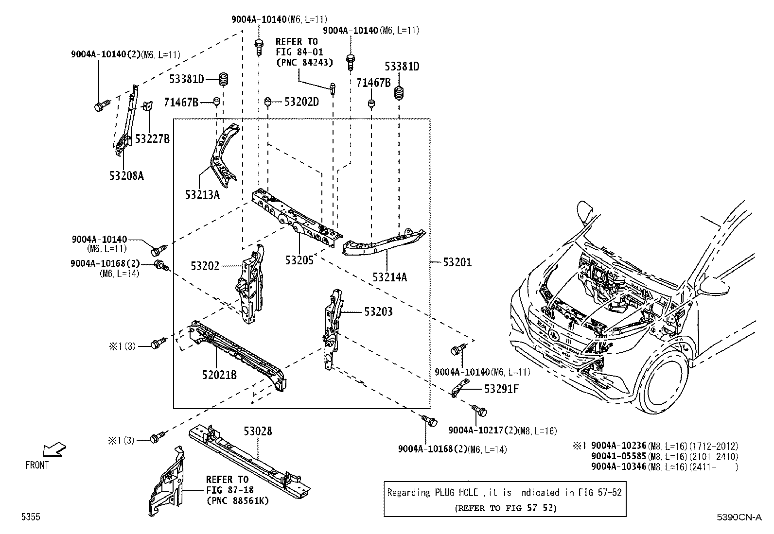 53701-BZB50 APRON SUB-ASSY, FRONT FENDER, RH product image