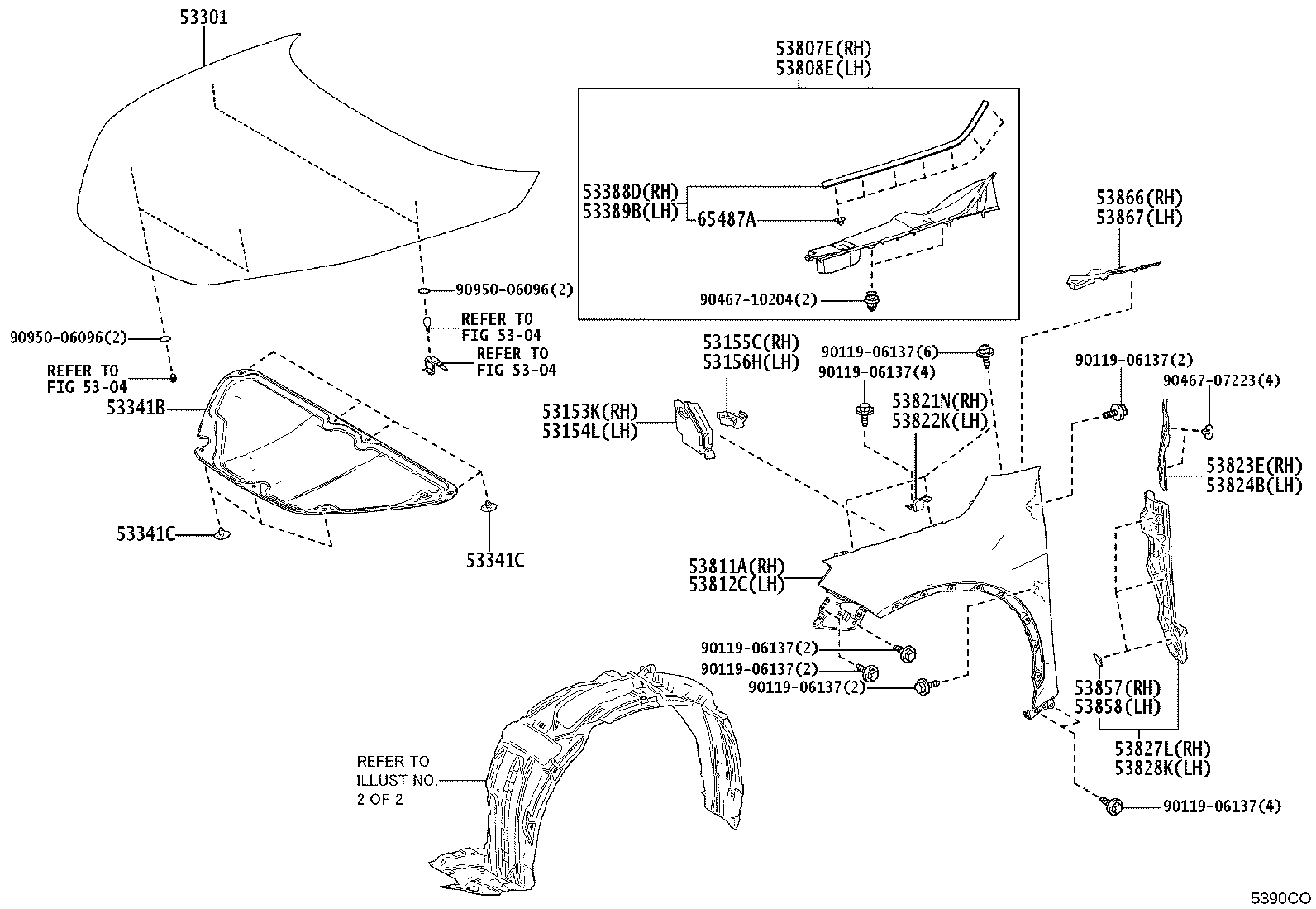 53805-52110 LINER, FRONT FENDER, RH product image