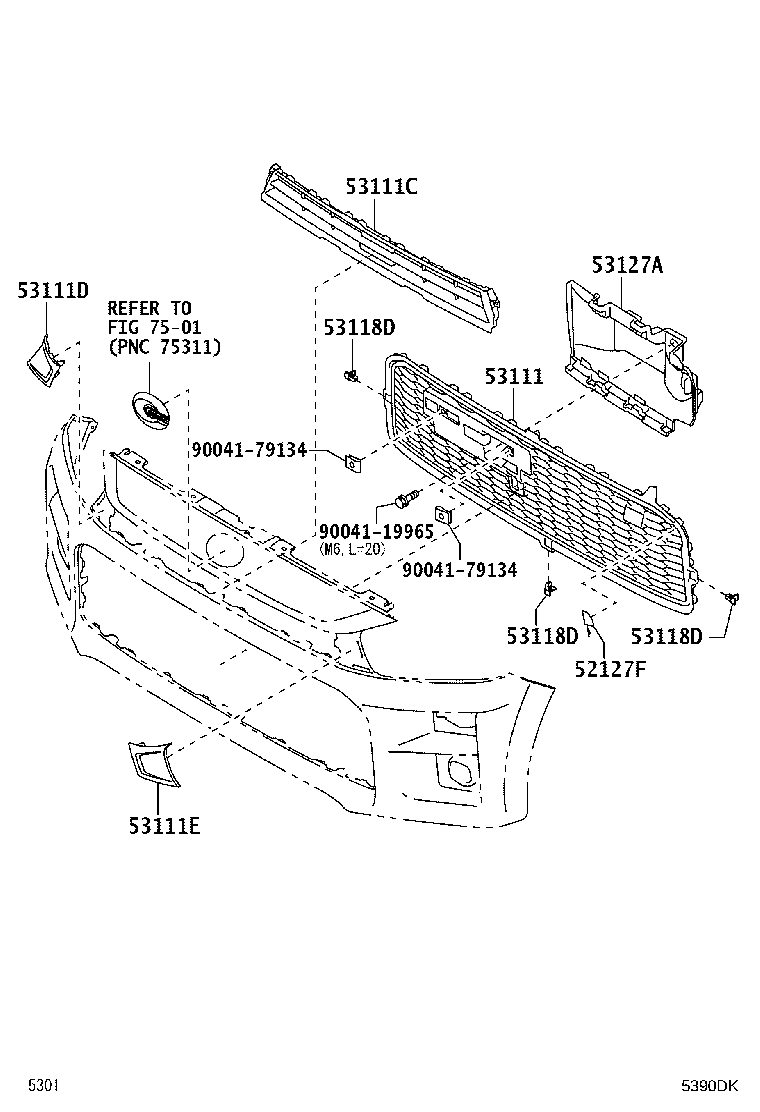 53121-B2240 MOULDING, RADIATOR GRILLE, UPPER product image