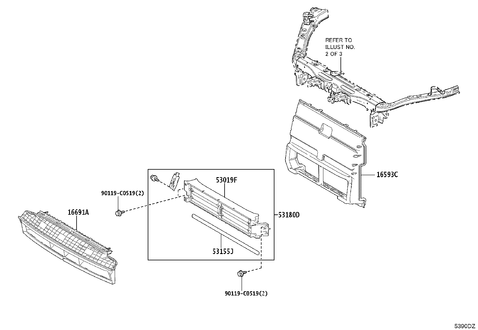 53701-03061 APRON SUB-ASSY, FRONT FENDER, RH product image