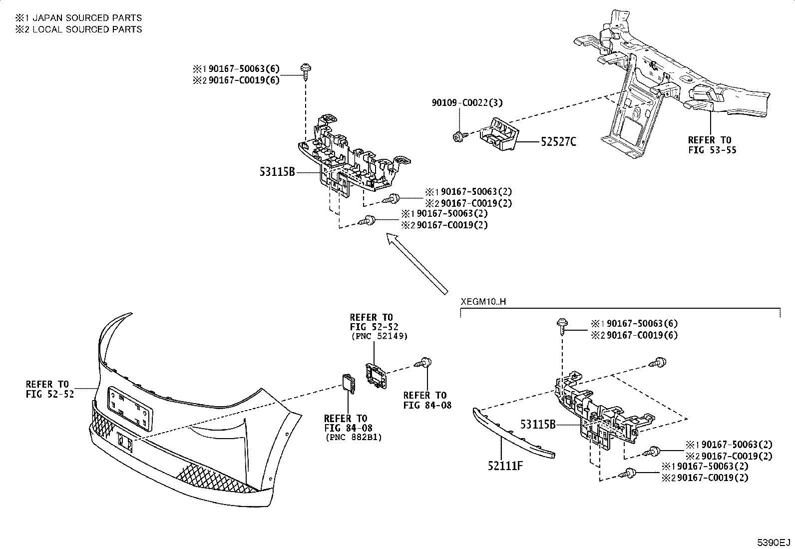 53115-YL010 BRACKET, RADIATOR GRILLE product image