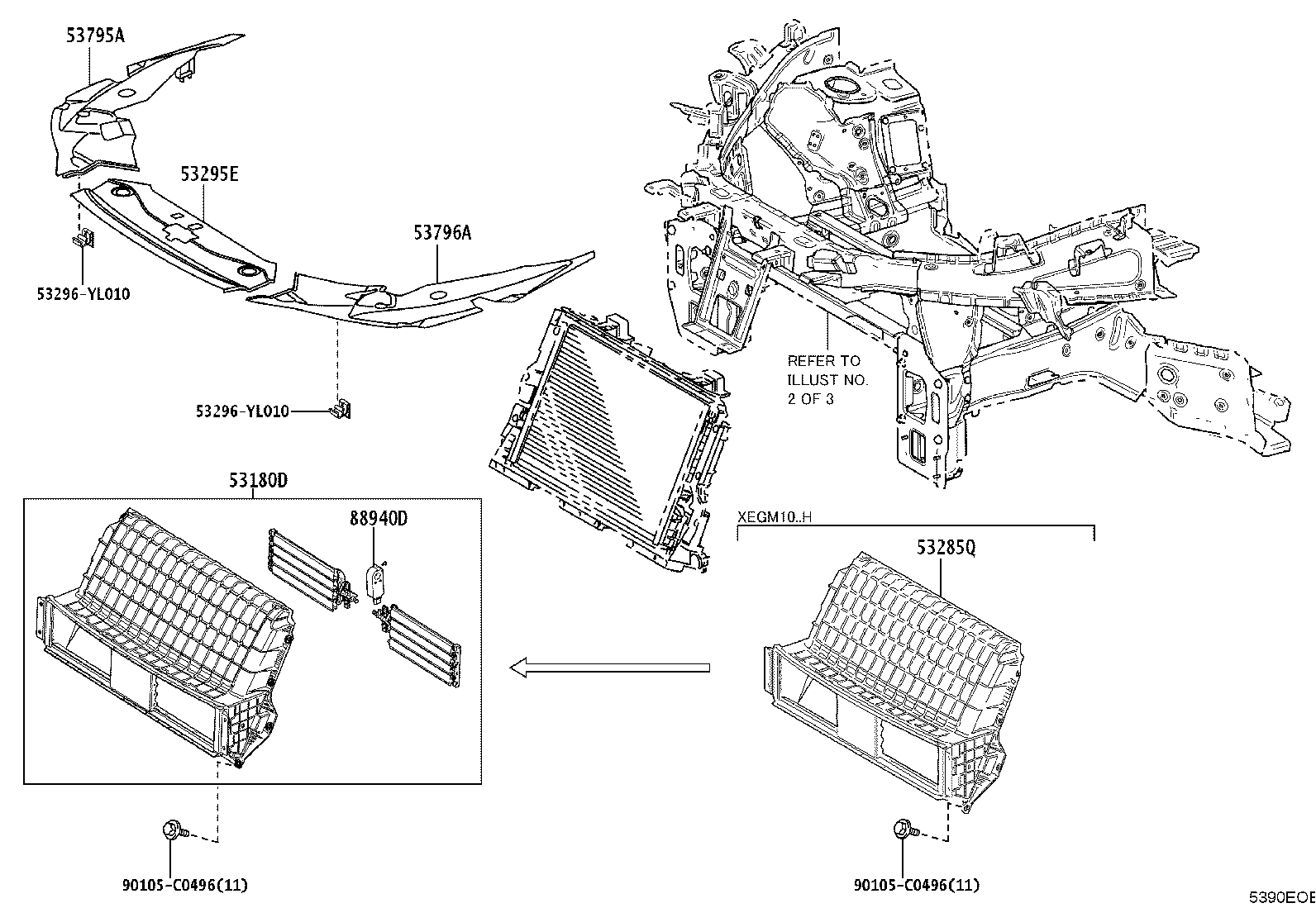 51460-YL010 SUPPORT SUB-ASSY, RADIATOR, UPPER product image
