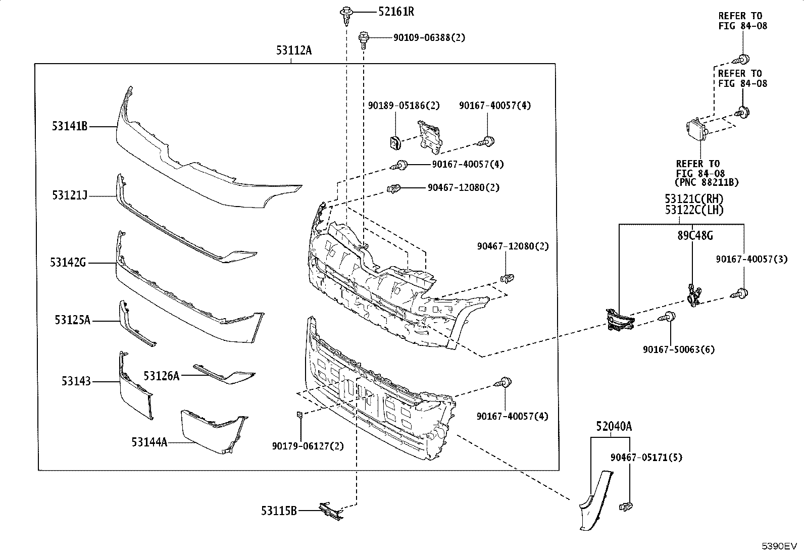 53124-V1020 MOULDING, RADIATOR GRILLE SIDE, LH product image