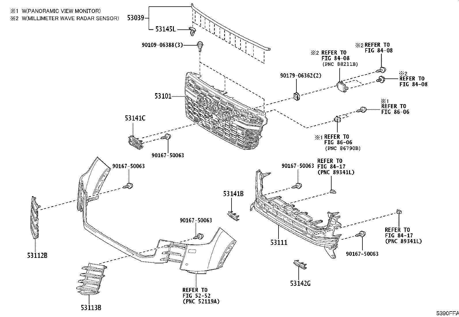 53111-60B60 GRILLE, RADIATOR product image