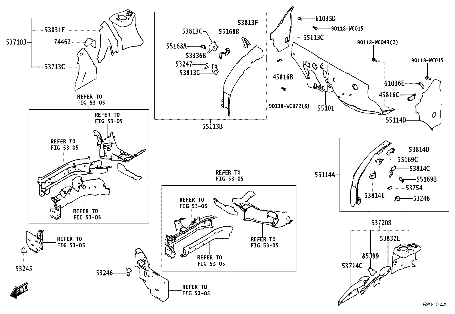 53246-WC005 BRACKET, HEADLAMP MOUNTING, INNER LH product image