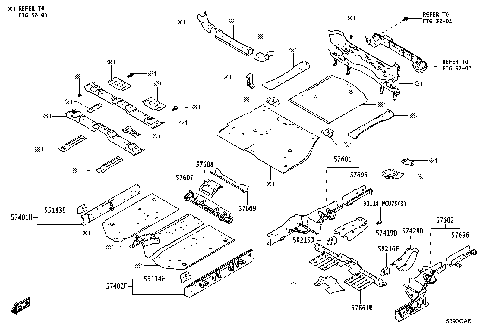 57221-WC001 BRACKET, FRONT SIDE MEMBER, RH product image