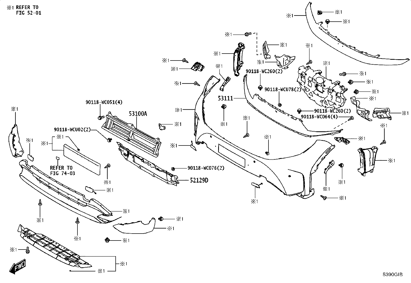 53111-WC017 GRILLE, RADIATOR product image