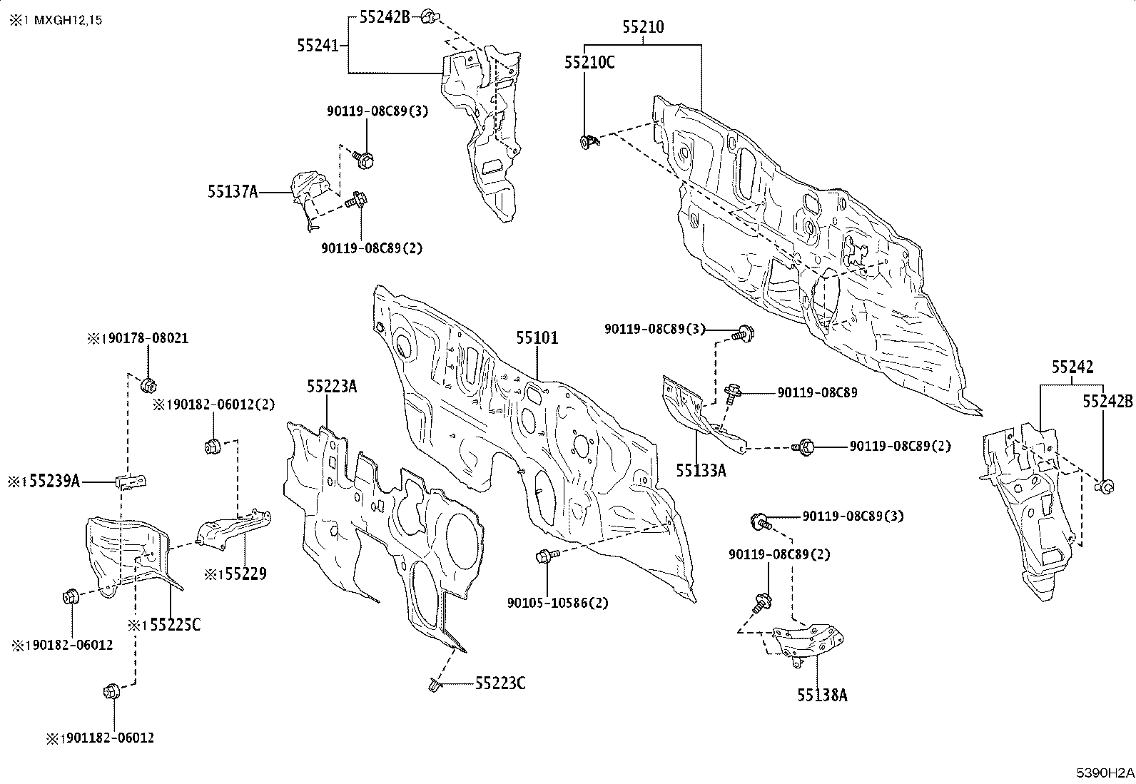 55210-16220 INSULATOR ASSY, DASH PANEL product image