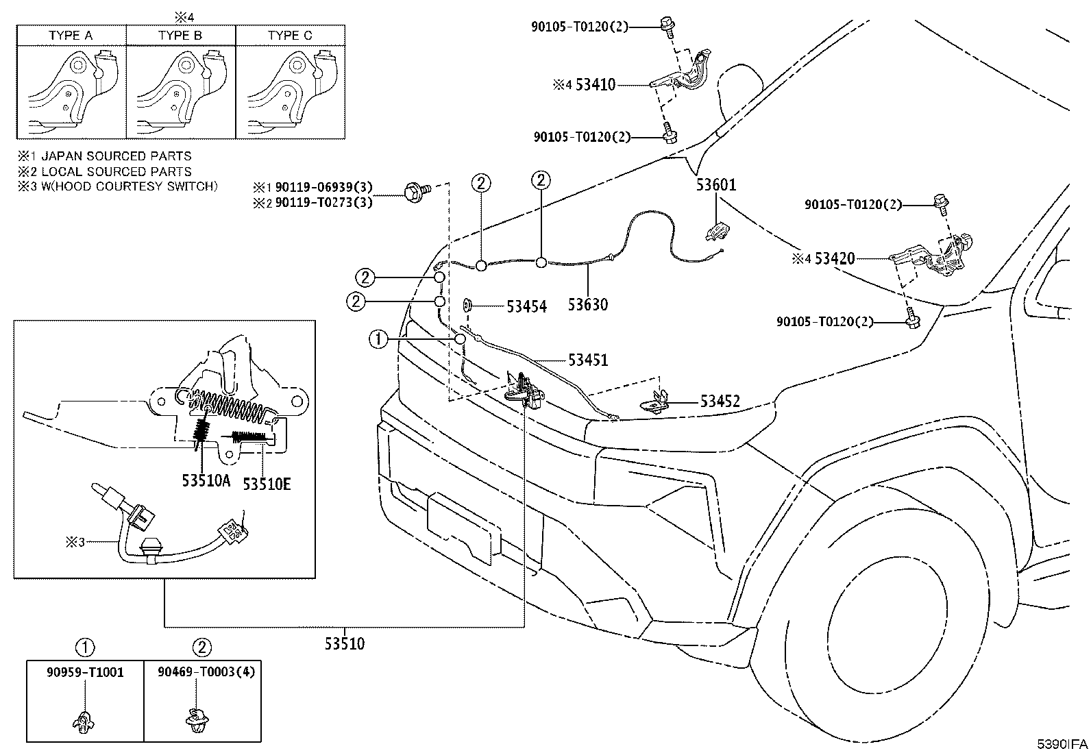 53440-0K080 ROD, HOOD SUPPORT product image