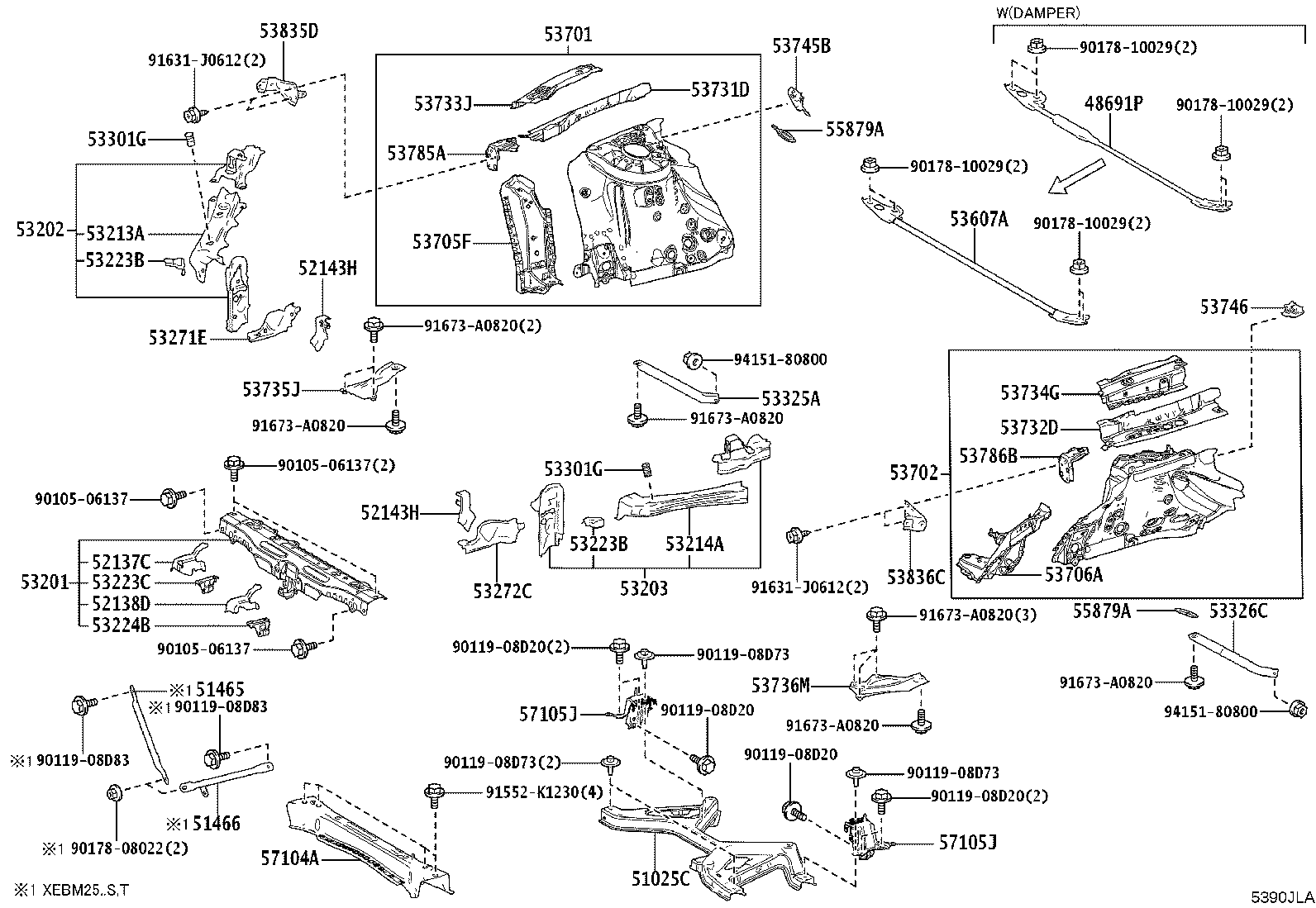 52138-46020 BRACKET, FRONT BUMPER ARM MOUNTING, NO.4 product image