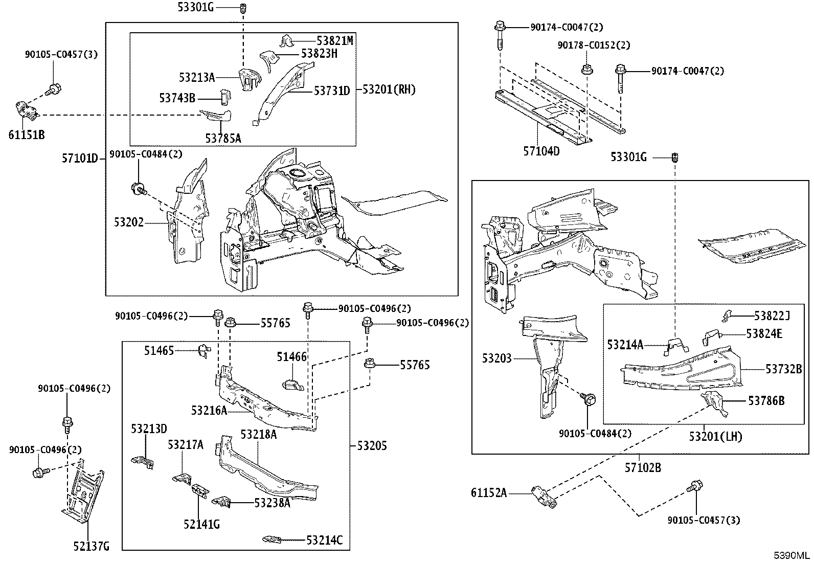 55103-YL080 REINFORCEMENT, DASH PANEL product image