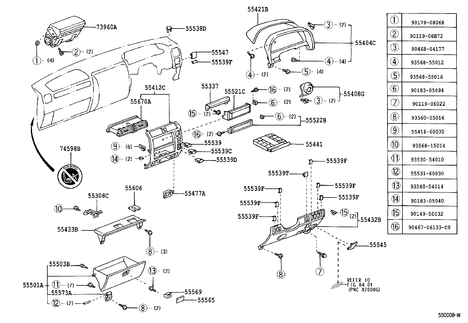 55307-60050 BRACE SUB-ASSY, INSTRUMENT PANEL, NO.2 product image